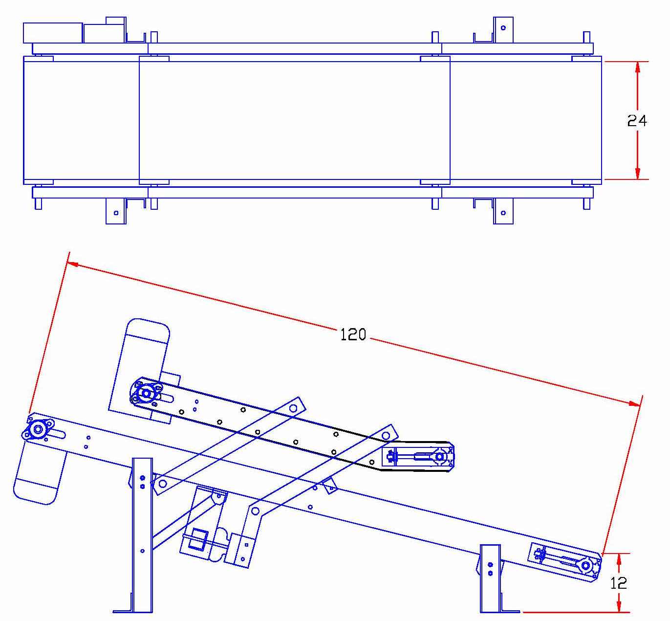 JEM BF-10 Bag Flattening Incline Conveyor